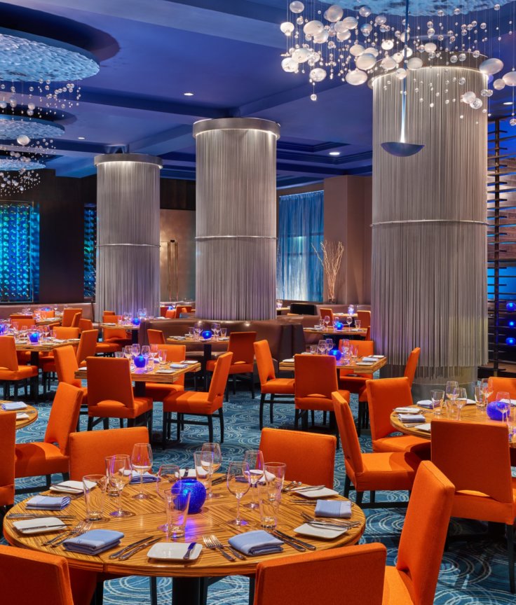 Todd English's Bluezoo Dining Room with Tables and Chairs at the Walt Disney World Dolphin Resort